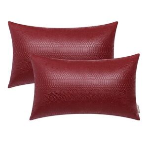 Red Textured Pillow Covers
